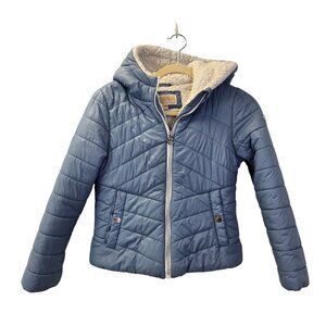 Michael Michael Kors Hooded Sherpa Lined Full Zip Puffer Jacket Size Girl's 10/1
